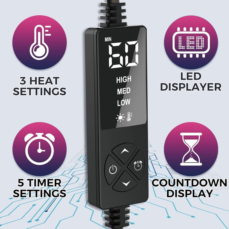 Creatrill Elbow Heating Pad for Cubital Tunnel and Tennis Elbow Relief, Heated Elbow Brace Arm Heating Pad Sleeve for Ulnar Nerve with Auto Off and Moist Heat Option - Image 3